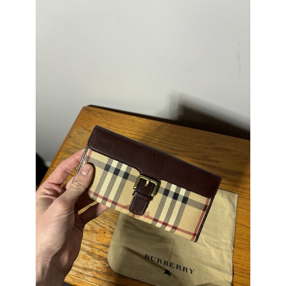Burberry Haymarket Coated Canvas Leather Check Wallet - Picture 2 of 12
